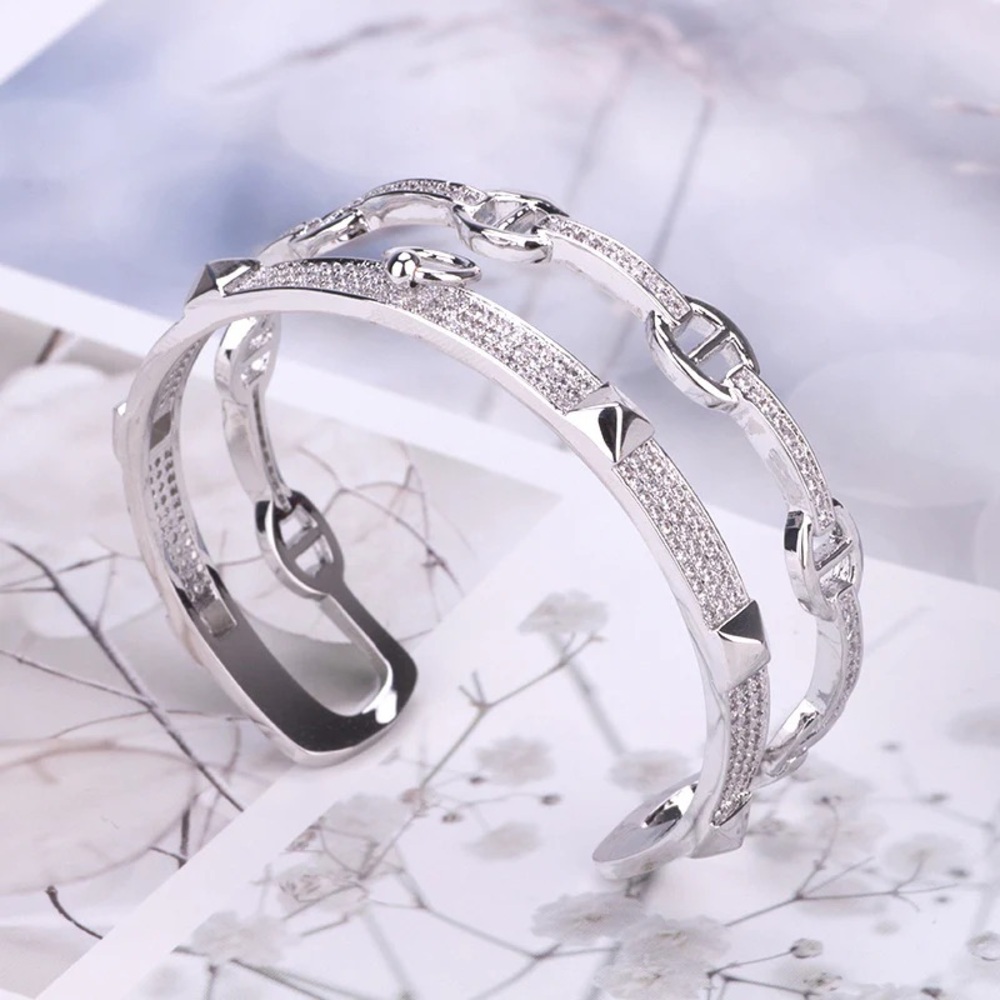 Double the Bling Bangle - Assorted Colors - Picture 2 of 9